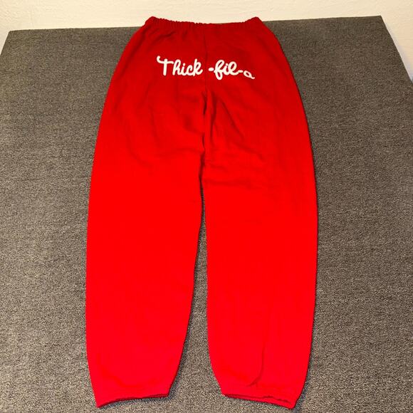 Jerzees Nublend Jogger Sweatpants Adult XL Red Fleece Cotton Thick-fil-A Logo - Picture 3 of 7